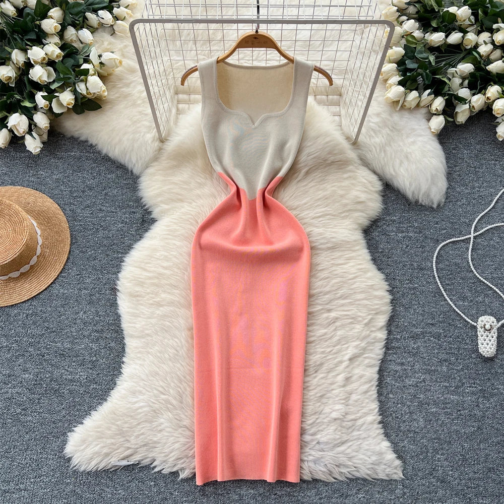 beige pink color dress One Shoulder Sheath Dress by Nox Anabel E1005